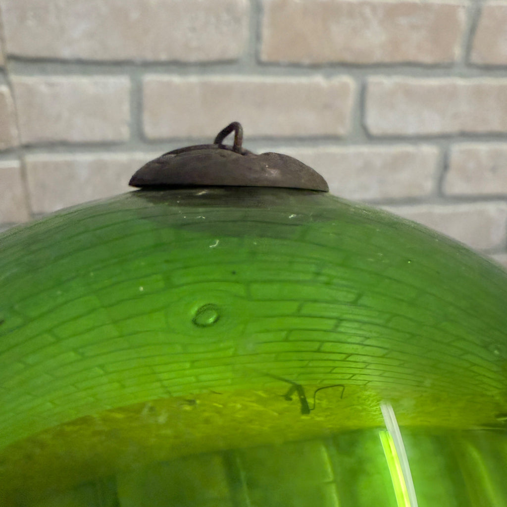 4-1/2" Green Antique German Large Kugel Christmas Ornament