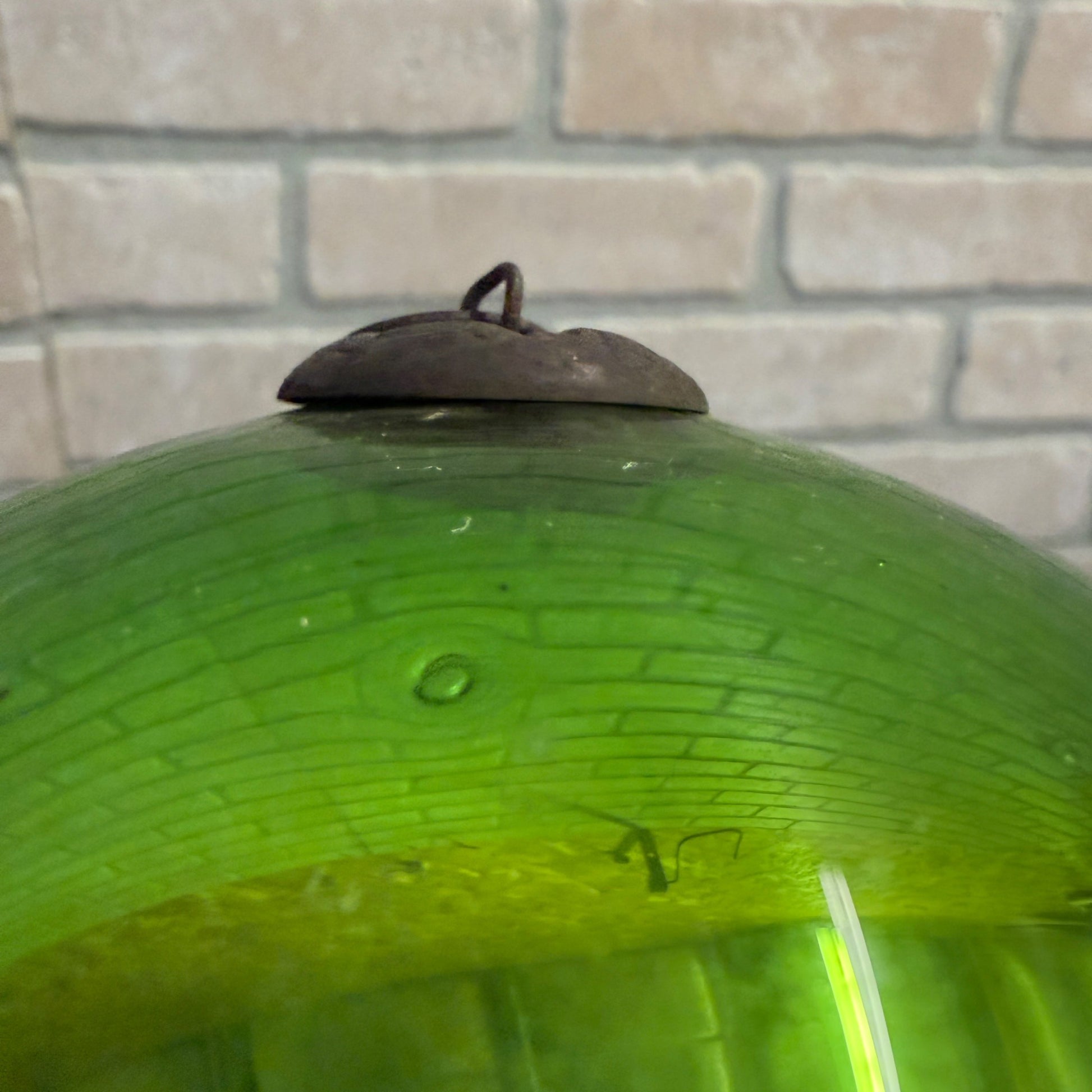 4-1/2" Green Antique German Large Kugel Christmas Ornament