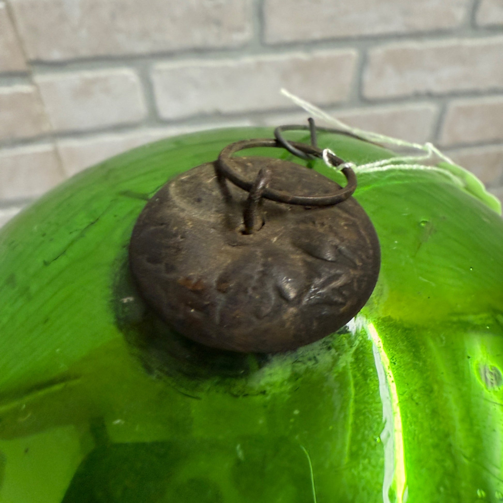 4-1/2" Green Antique German Large Kugel Christmas Ornament