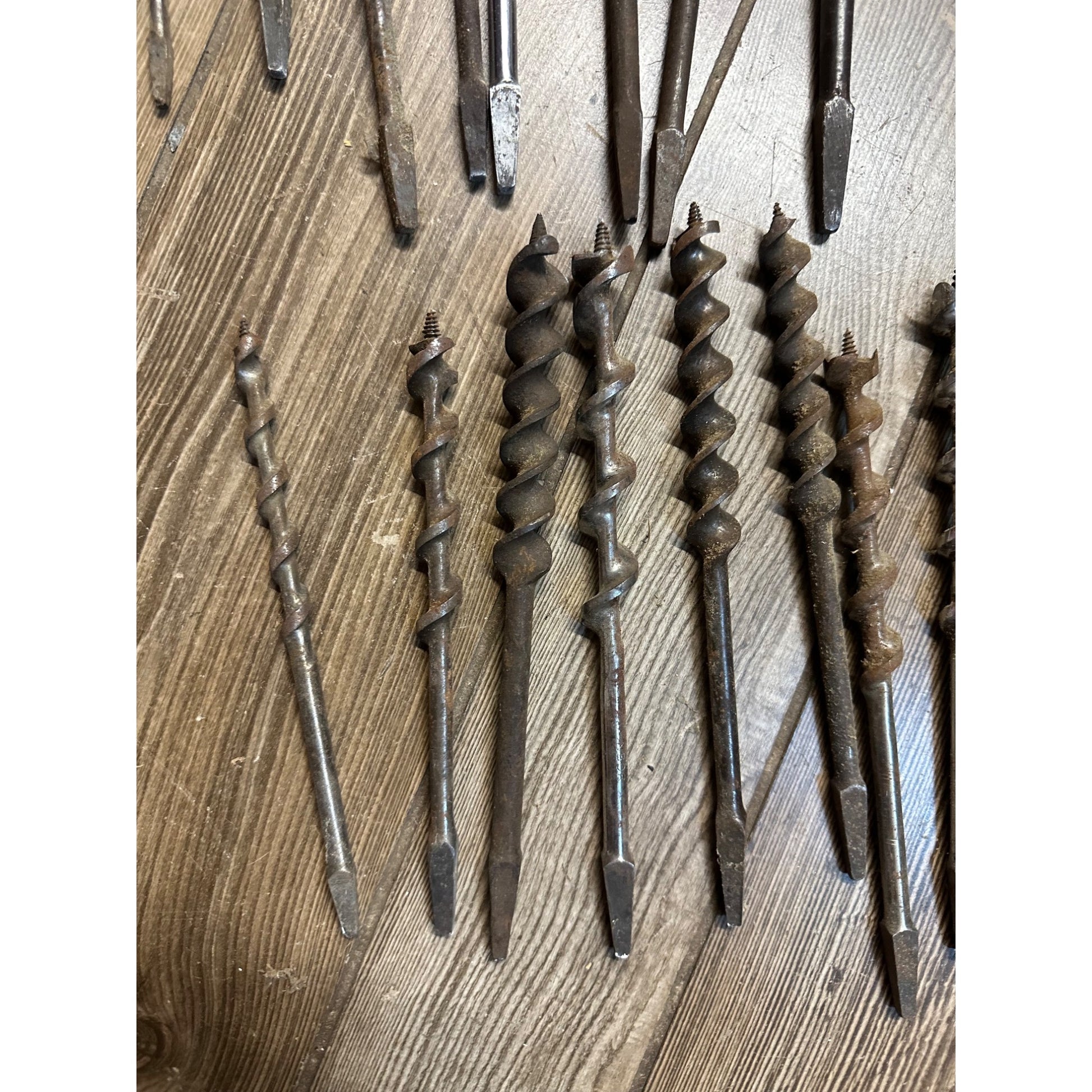 Lot of 25 Vintage Auger Bits For Brace Drill Mixed Sizes