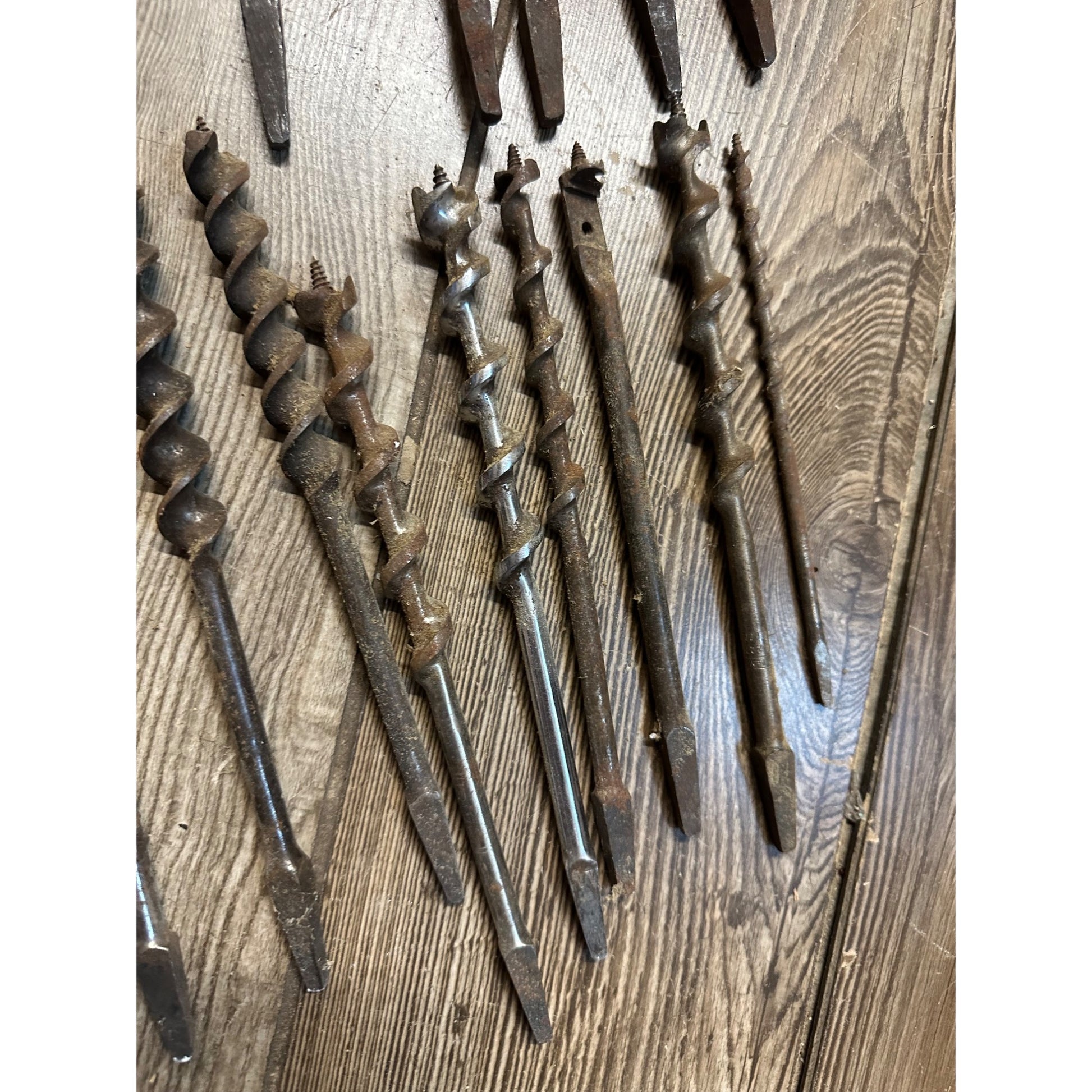 Lot of 25 Vintage Auger Bits For Brace Drill Mixed Sizes