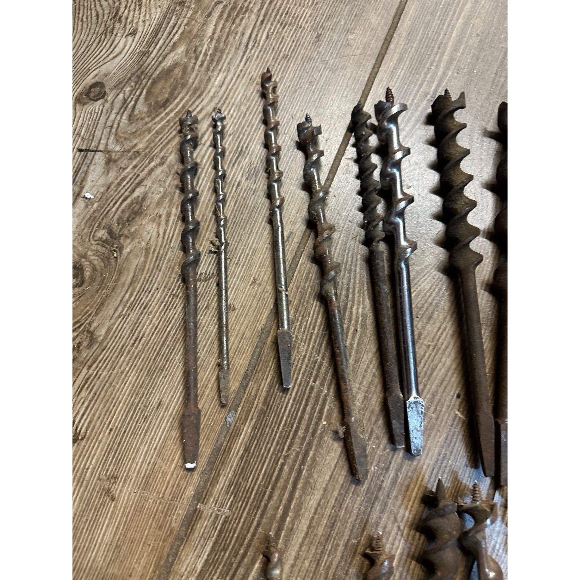 Lot of 25 Vintage Auger Bits For Brace Drill Mixed Sizes