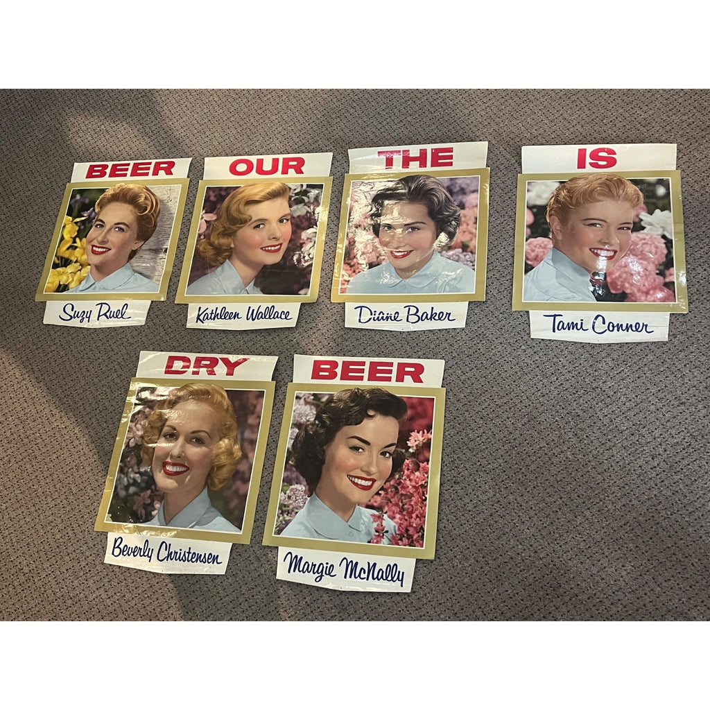 RARE Rheingold Beer Banner Advertising Pennants Miss 1957 Store Display Sign