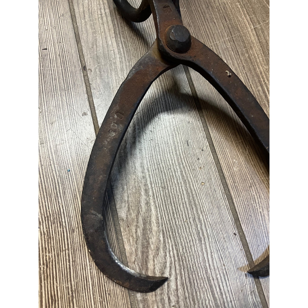 Antique Ice Block Carrying Tongs Logging Firewood Cast Steel Hand Tool Farm