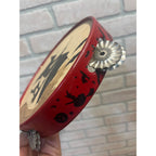 RARE Vintage 1930s Halloween Witch Flying Tambourine Noisemaker Bats Cat
