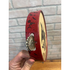 RARE Vintage 1930s Halloween Witch Flying Tambourine Noisemaker Bats Cat
