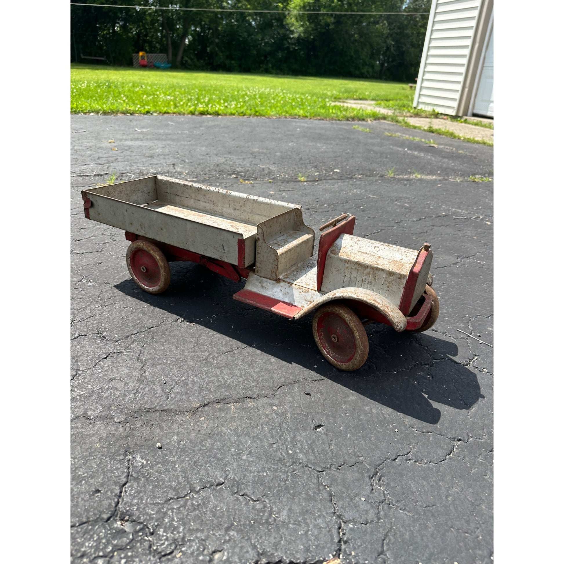 Original Vintage 1920s Keystone Pressed Steel Dump Truck Toy 26" Long
