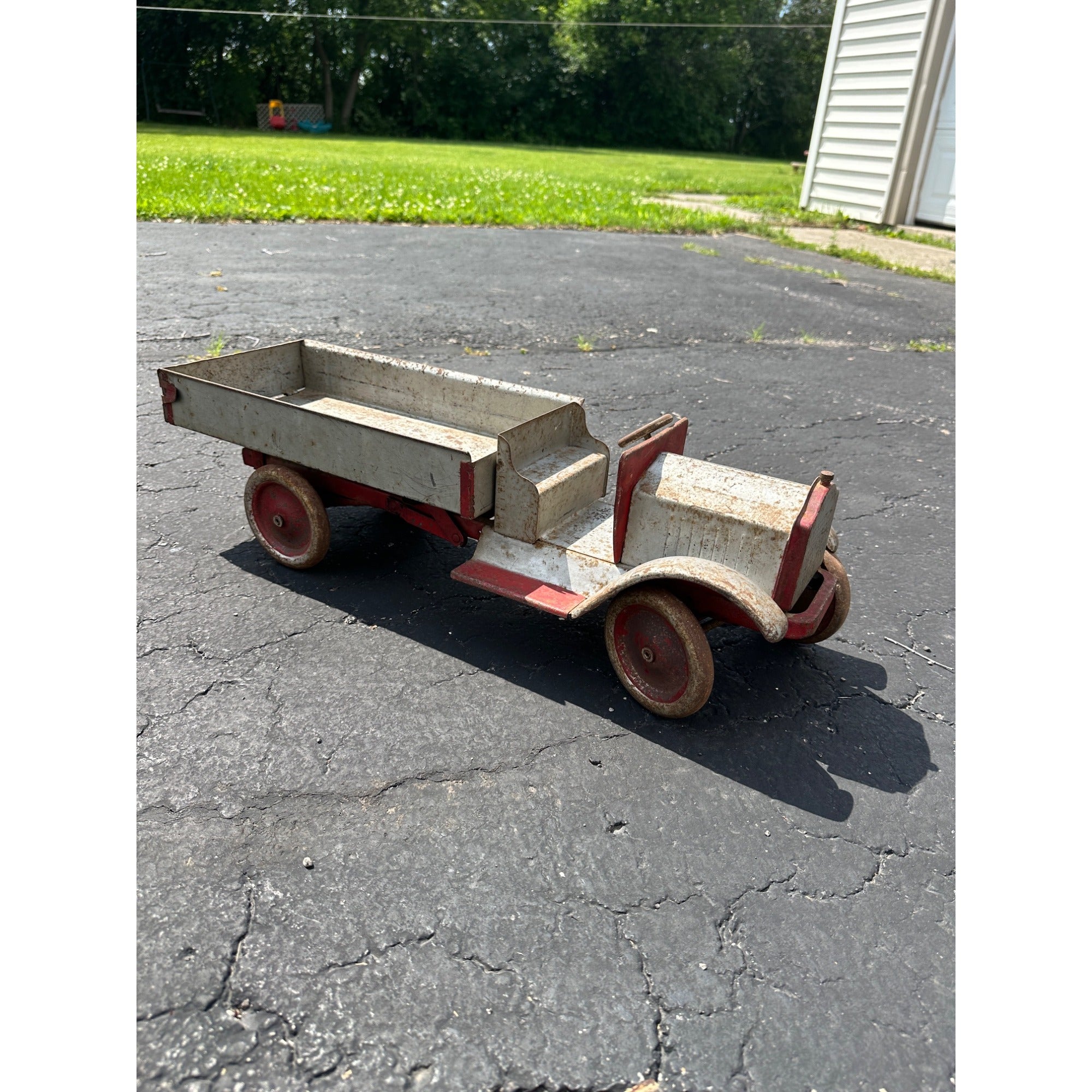 Original Vintage 1920s Keystone Pressed Steel Dump Truck Toy 26" Long