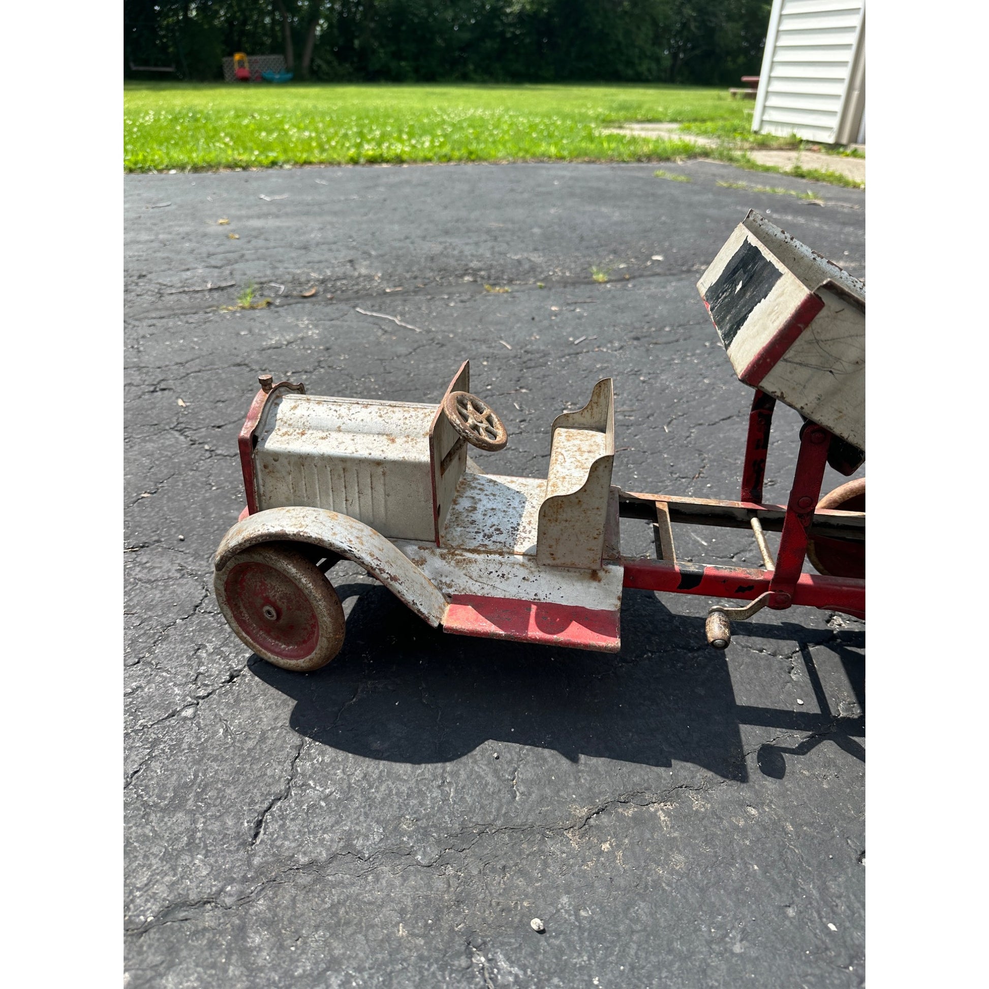 Original Vintage 1920s Keystone Pressed Steel Dump Truck Toy 26" Long