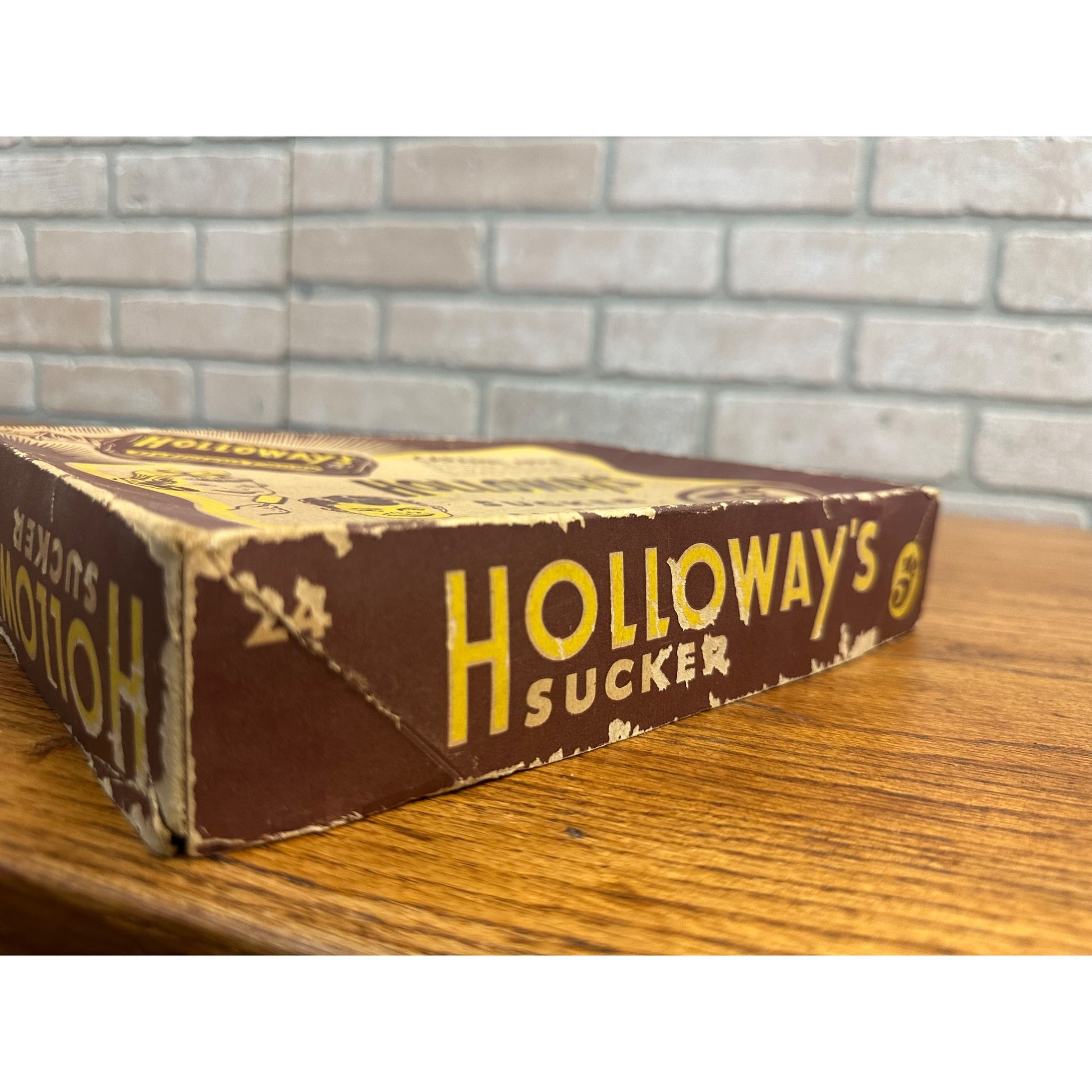 Vintage Holloway's 5 Cent Candy Store Display Box 1940s Carmel Apple Suckers