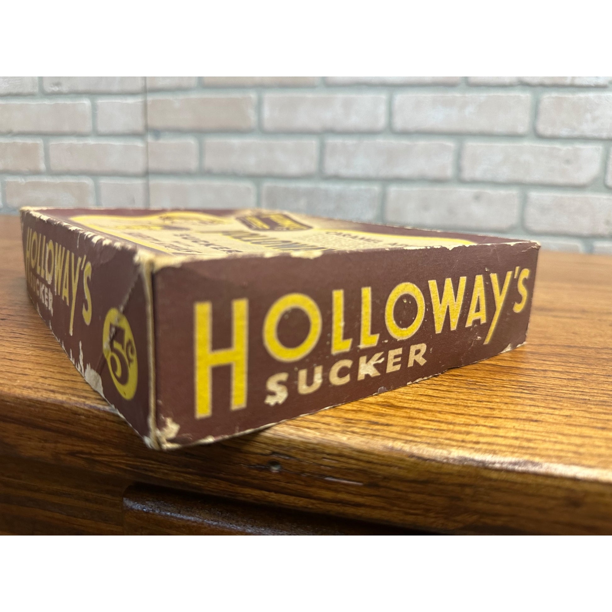 Vintage Holloway's 5 Cent Candy Store Display Box 1940s Carmel Apple Suckers