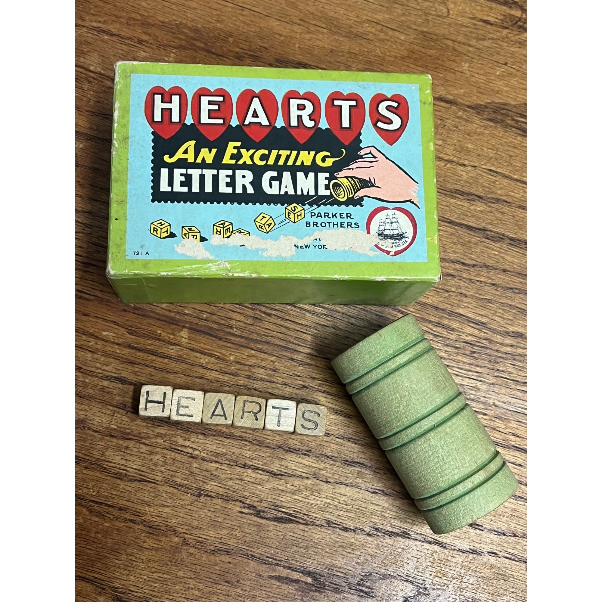 Vintage Hearts Dice Letter Game Parker Brothers New York 1914