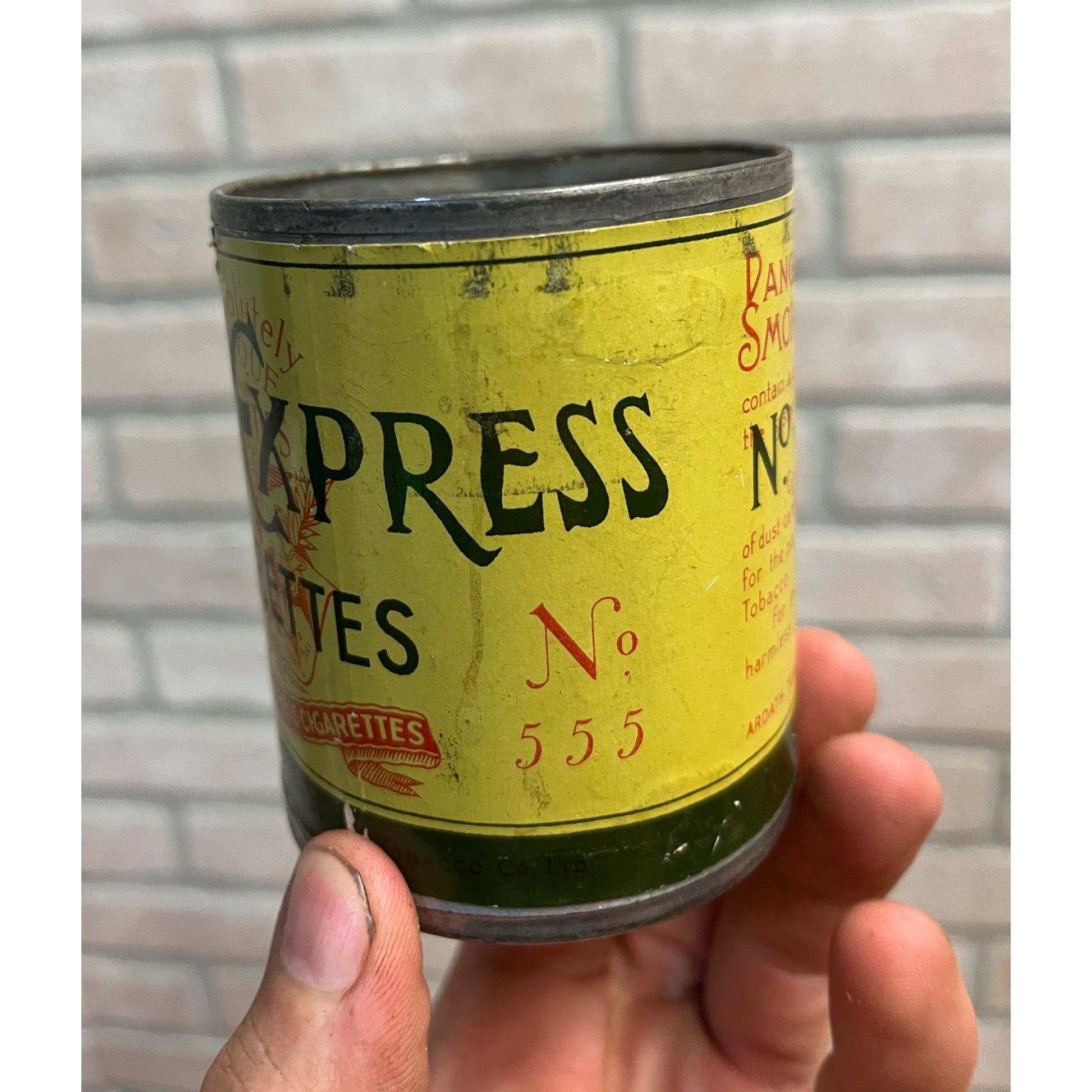 Vintage 1950s State Express Cigarettes Tin Can Advertising - No Lid - England