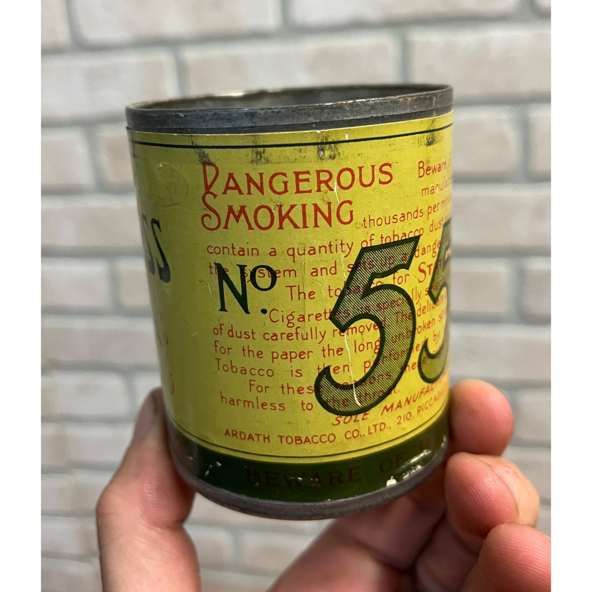 Vintage 1950s State Express Cigarettes Tin Can Advertising - No Lid - England
