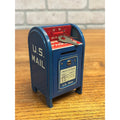Vintage US Mail Letters Mailbox Coin Bank w/ Keys - Japan Tin Litho Mini 4"