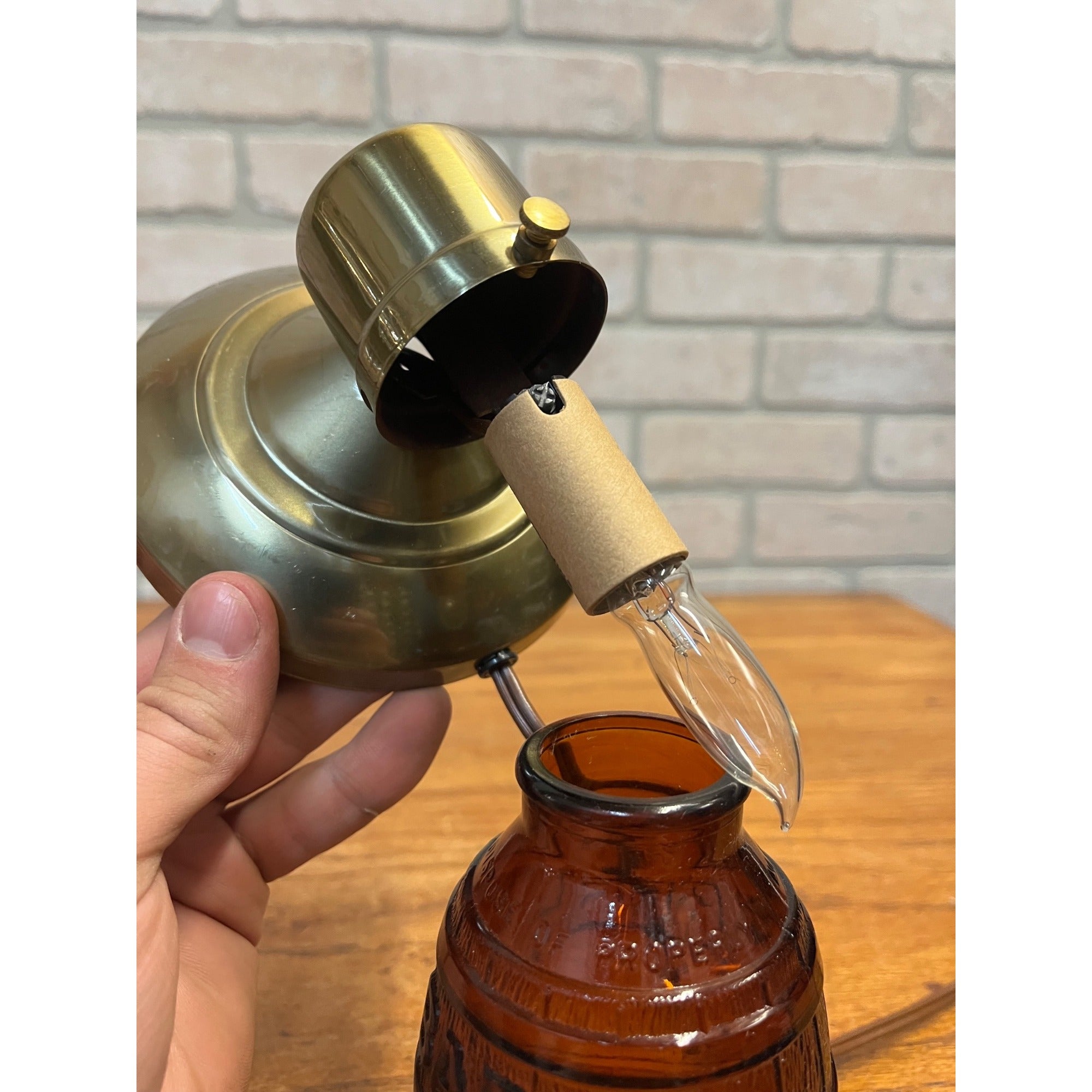 Pair of Vintage 1970s "Huber's "Barrel of Beer" - Glass Wall Sconce Lights