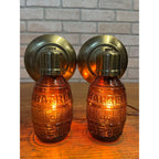 Pair of Vintage 1970s "Huber's "Barrel of Beer" - Glass Wall Sconce Lights