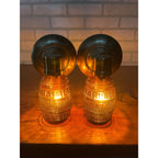 Pair of Vintage 1970s "Huber's "Barrel of Beer" - Glass Wall Sconce Lights