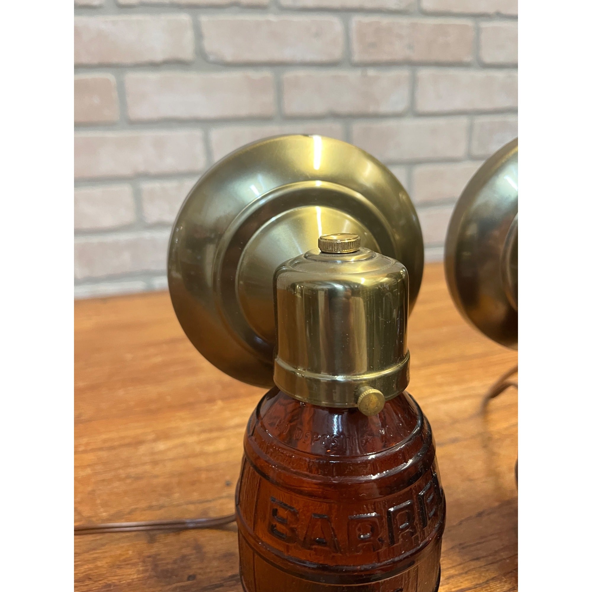 Pair of Vintage 1970s "Huber's "Barrel of Beer" - Glass Wall Sconce Lights