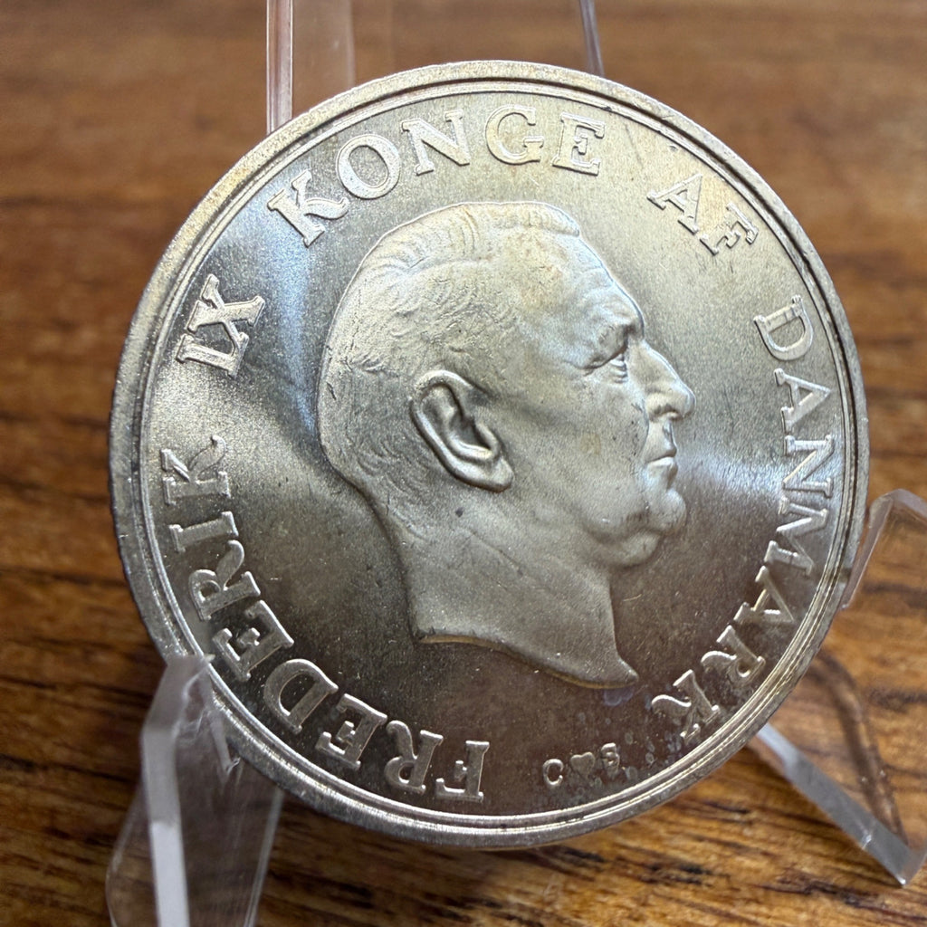 Denmark 2 Kroner 1958 Silver Coin Princess Margaret 18th