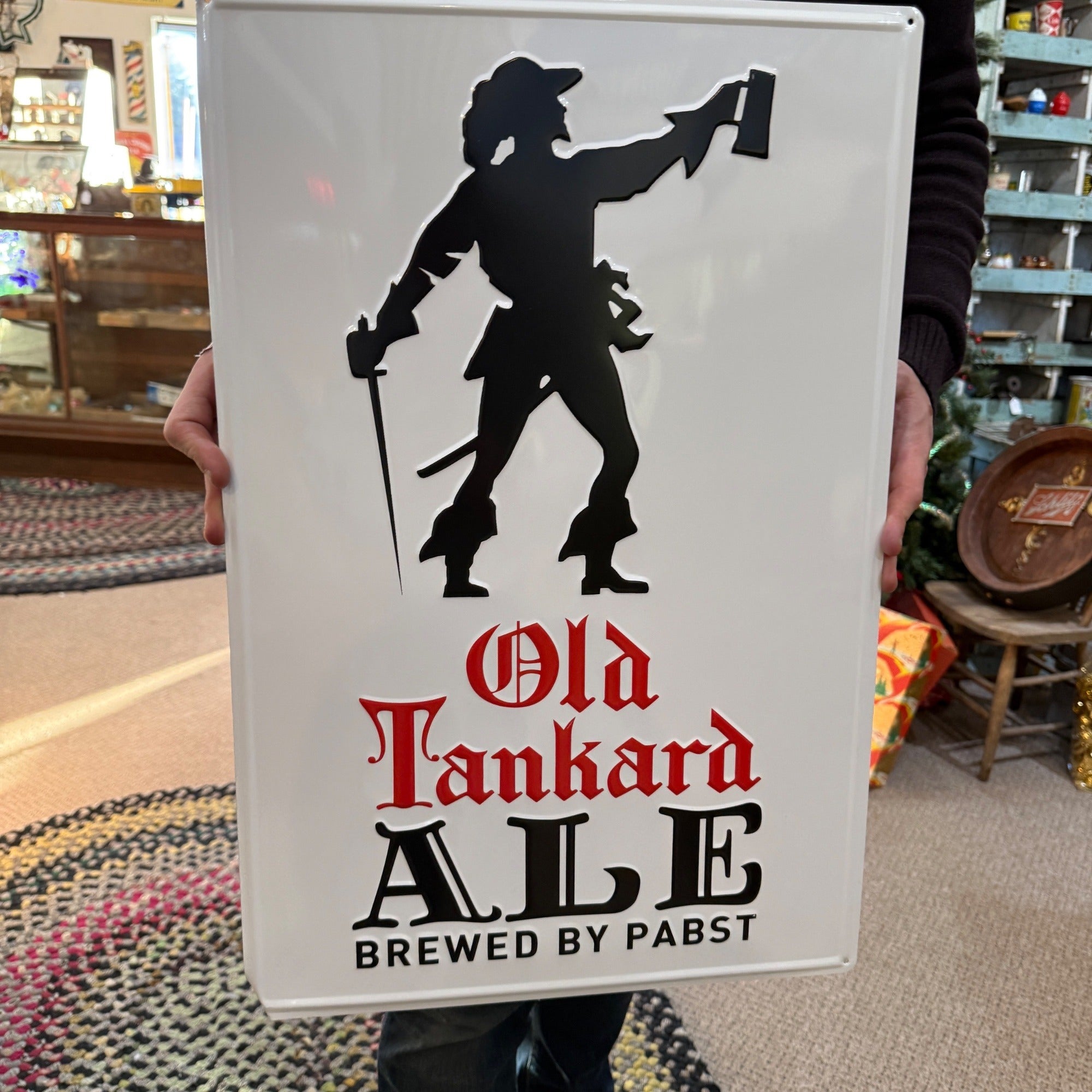 PABST OLD TANKARD ALE BEER METAL TIN SIGN 16 x 24 EMBOSSED