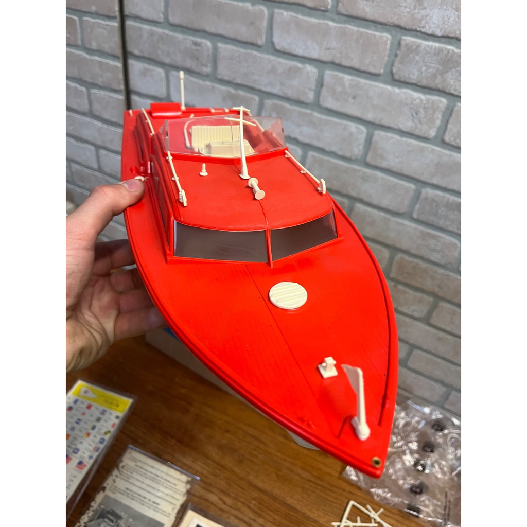 Vintage 1960's Phillips 66 Power Yacht Battery Operated Toy Boat w/Box - Works!