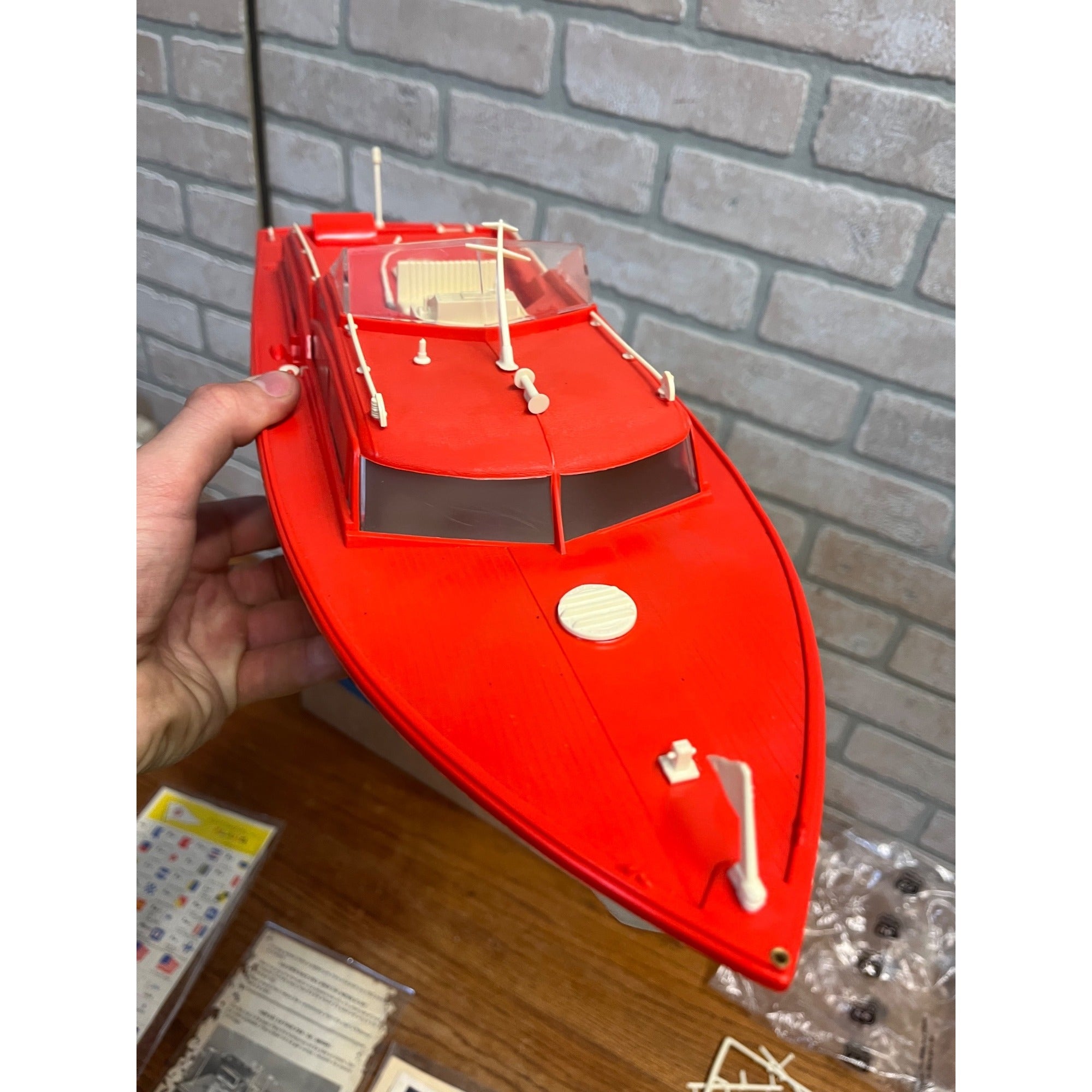 Vintage 1960's Phillips 66 Power Yacht Battery Operated Toy Boat w/Box - Works!
