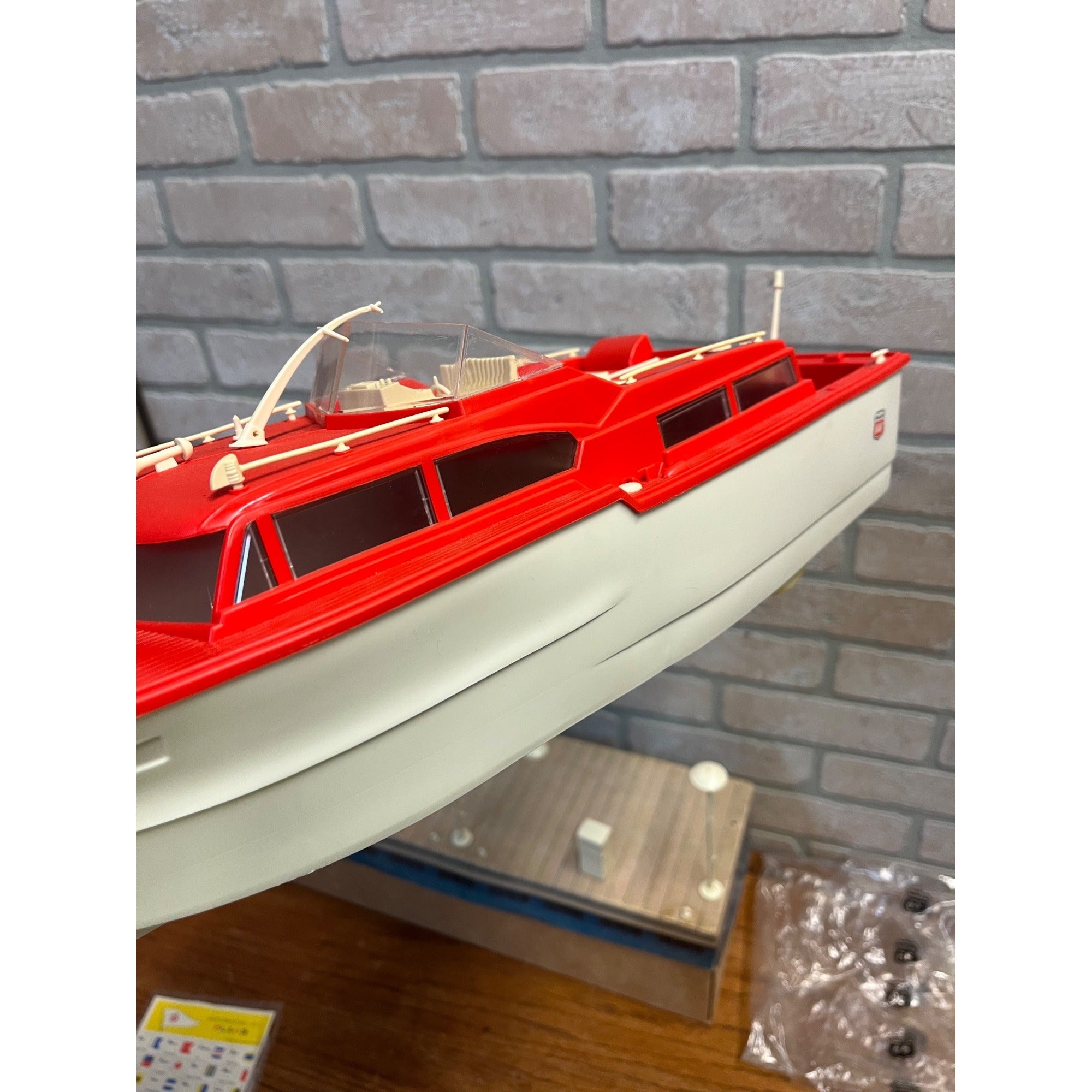 Vintage 1960's Phillips 66 Power Yacht Battery Operated Toy Boat w/Box - Works!