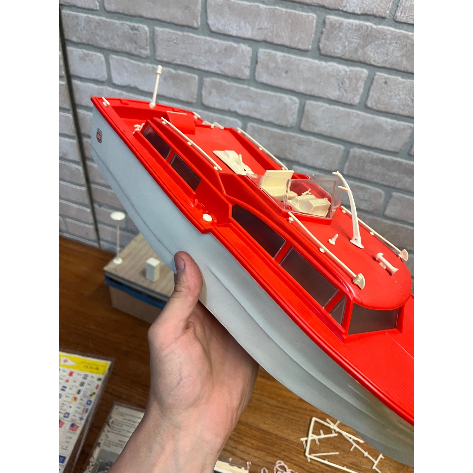 Vintage 1960's Phillips 66 Power Yacht Battery Operated Toy Boat w/Box - Works!