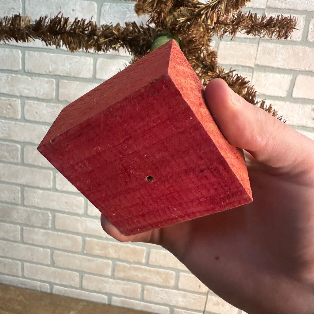 Vintage 29"  Red Brown Gold Visca Feather Tree Christmas 2ft