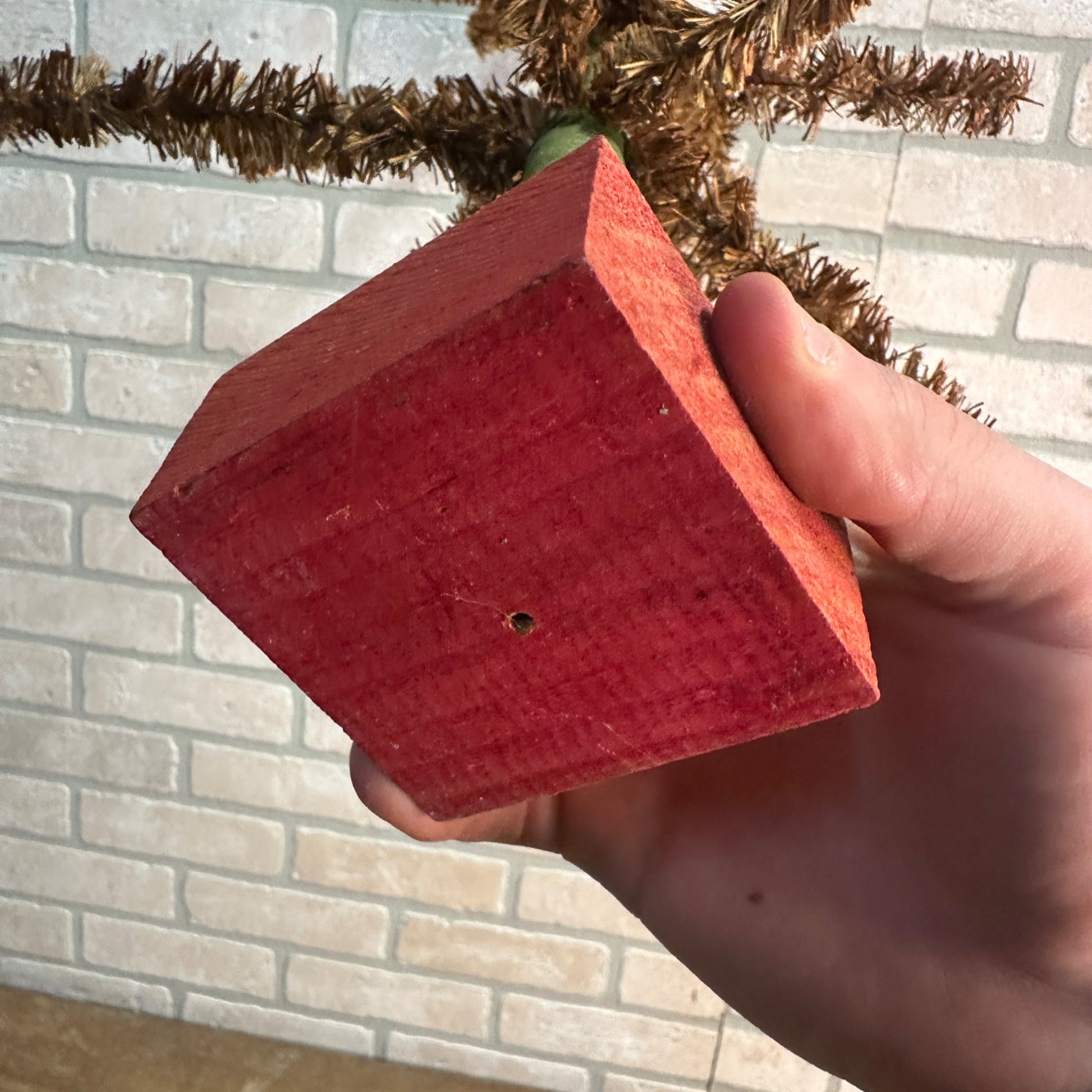 Vintage 29"  Red Brown Gold Visca Feather Tree Christmas 2ft