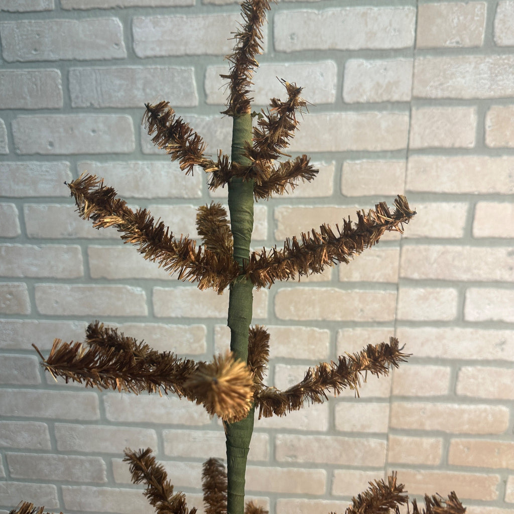 Vintage 29"  Red Brown Gold Visca Feather Tree Christmas 2ft