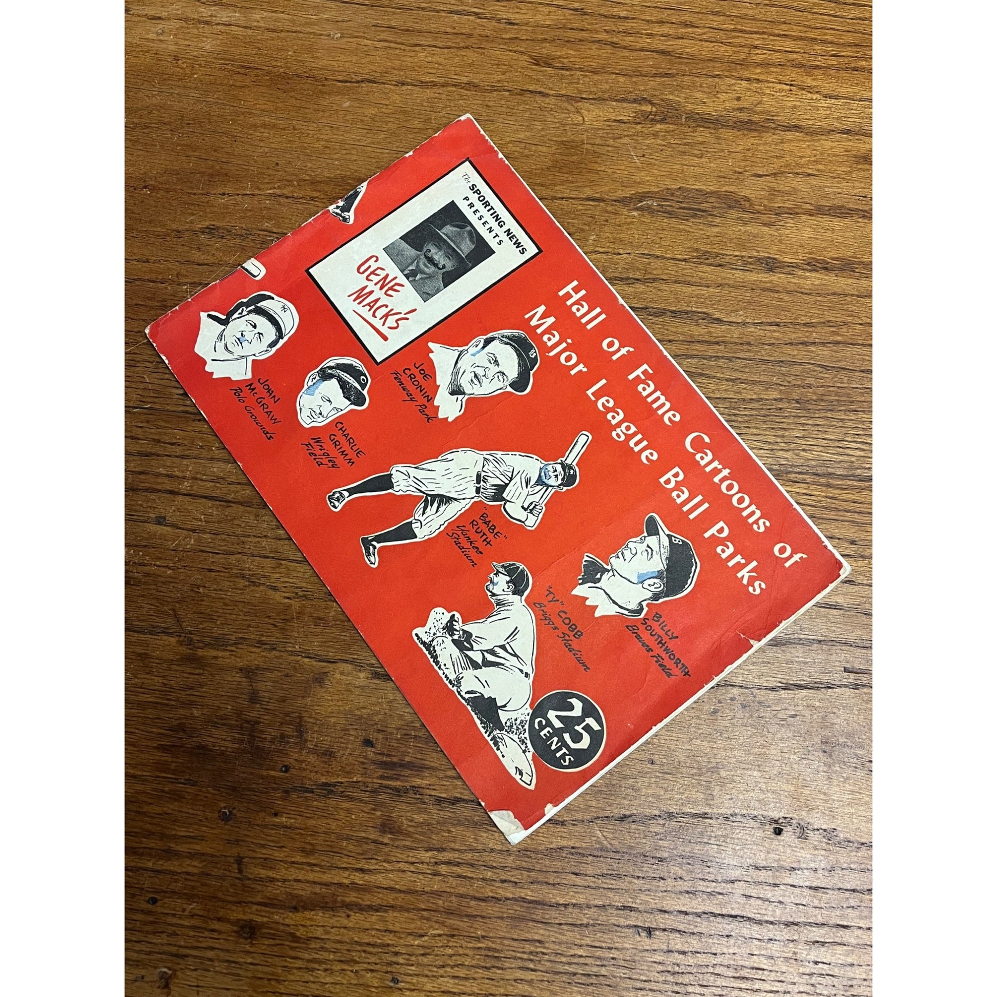 Vintage 1947 Gene Mack's Cartoons of MLB Baseball Ball Parks Stadiums