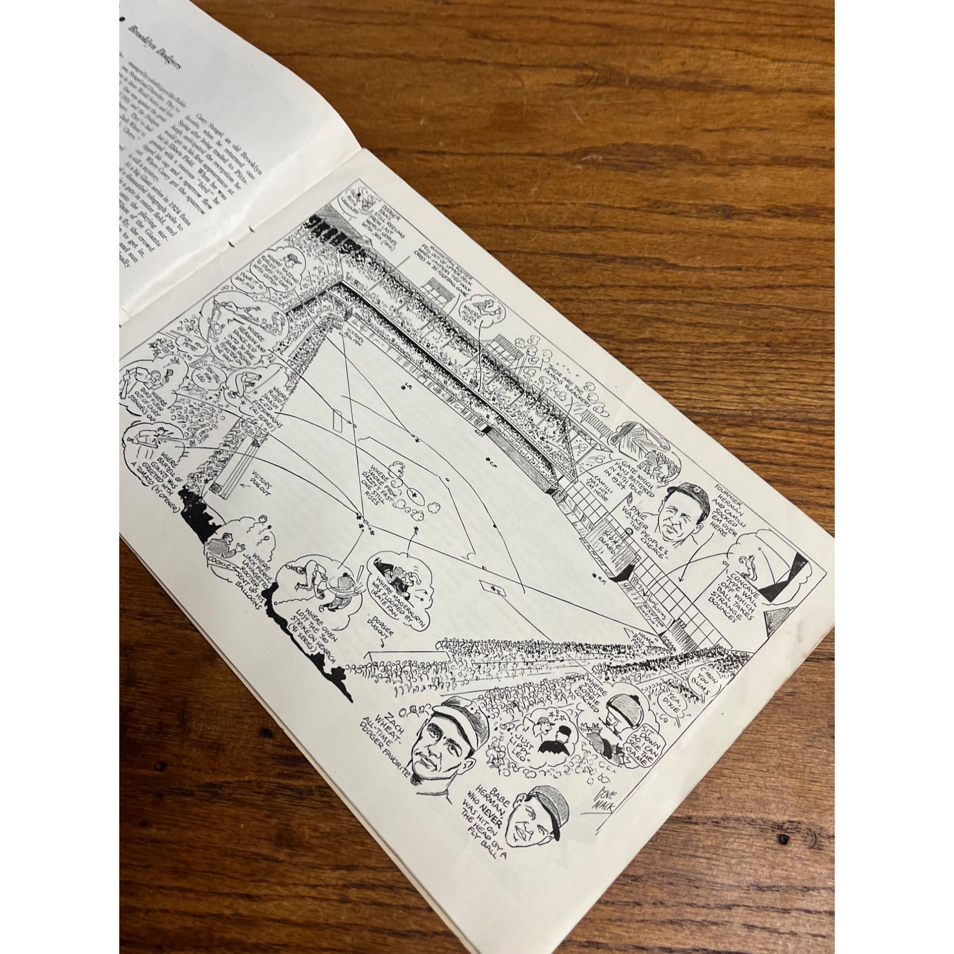 Vintage 1947 Gene Mack's Cartoons of MLB Baseball Ball Parks Stadiums