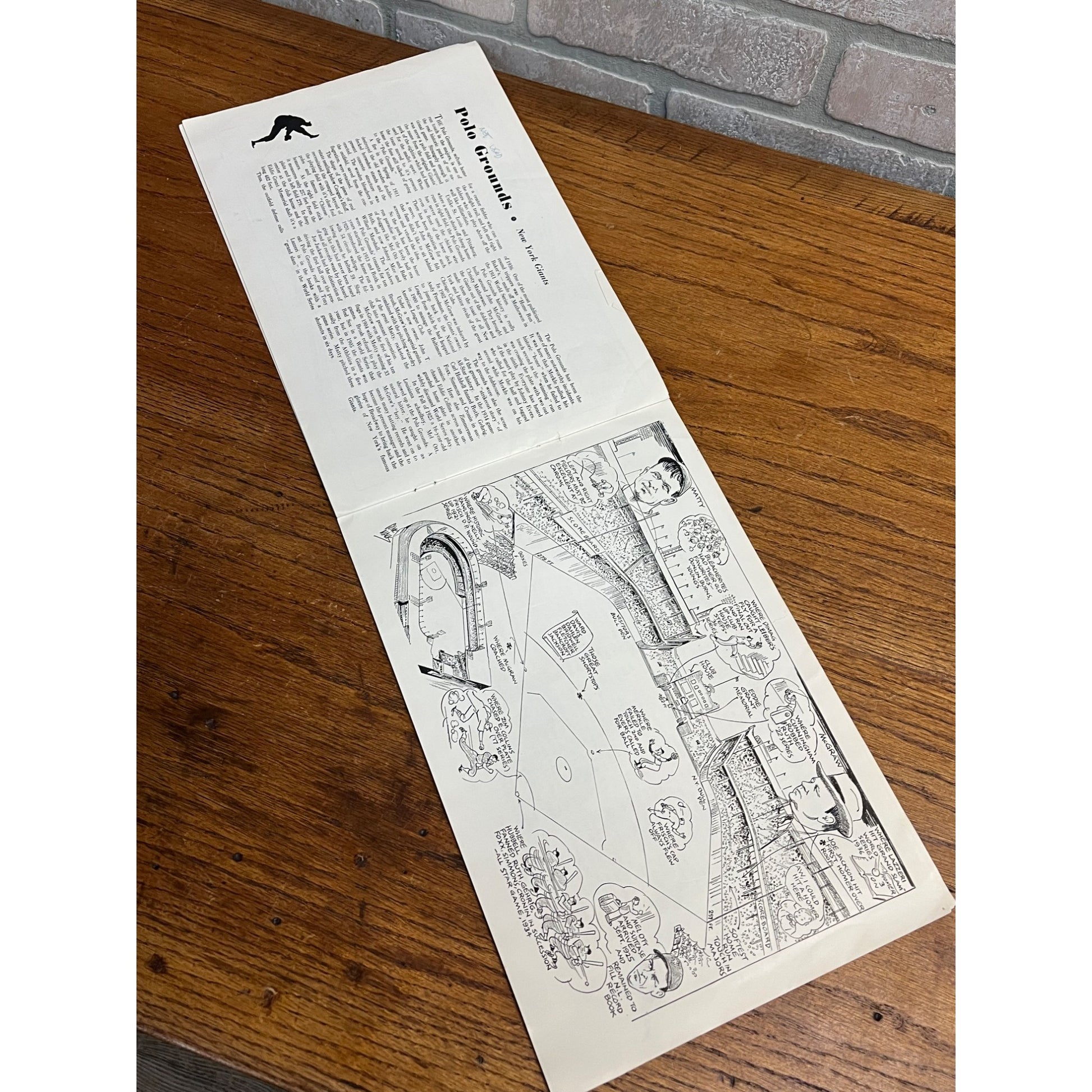 Vintage 1947 Gene Mack's Cartoons of MLB Baseball Ball Parks Stadiums