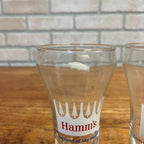 Vintage Hamm's Beer Pilsner 5.75" Glasses Lot (2) White Crown Land of Sky Blue Waters