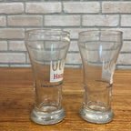 Vintage Hamm's Beer Pilsner 5.75" Glasses Lot (2) White Crown Land of Sky Blue Waters
