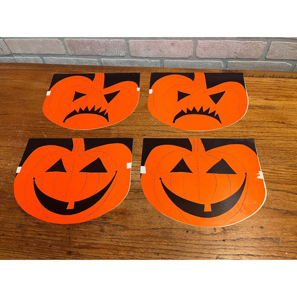 Vintage Halloween Jack o' Lantern Paper Garland Store Display Double Sided Signs