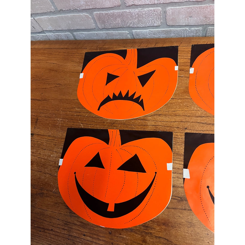 Vintage Halloween Jack o' Lantern Paper Garland Store Display Double Sided Signs