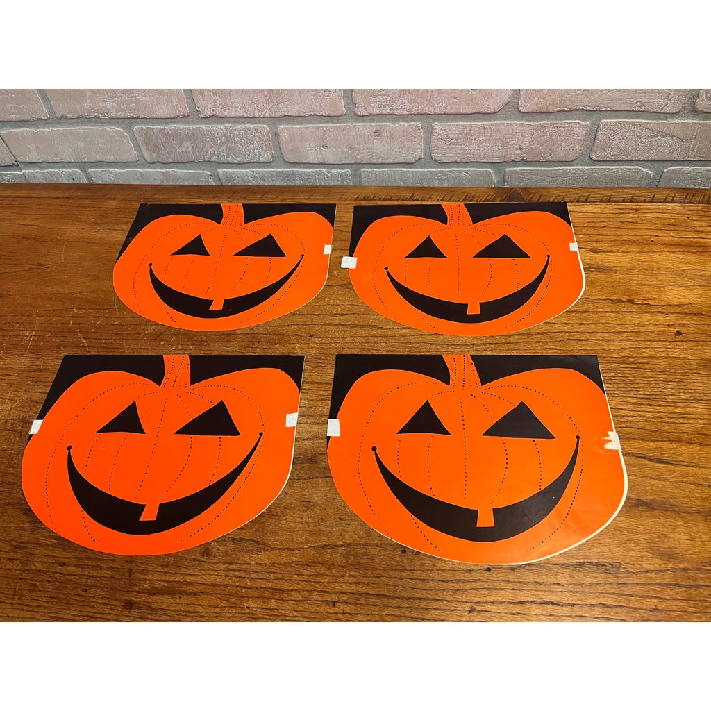 Vintage Halloween Jack o' Lantern Paper Garland Store Display Double Sided Signs