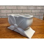 Vintage Abingdon Pottery USA White Bow Planter Number 462 MCM