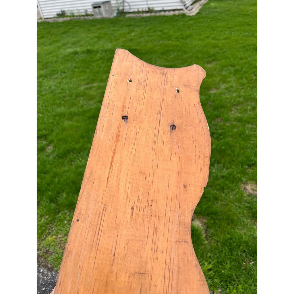 Antique Primitive 19th c Pine Wooden Candle Clock Shelf Folk Art AAFA Farmhouse