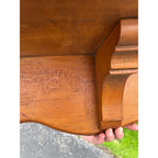 Antique Primitive 19th c Pine Wooden Candle Clock Shelf Folk Art AAFA Farmhouse