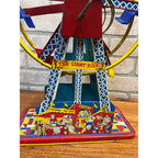Vintage “The Giant Ride” Non-Working Wind Up Ferris Wheel All Metal 1950s Tin Toy