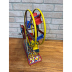 Vintage “The Giant Ride” Non-Working Wind Up Ferris Wheel All Metal 1950s Tin Toy