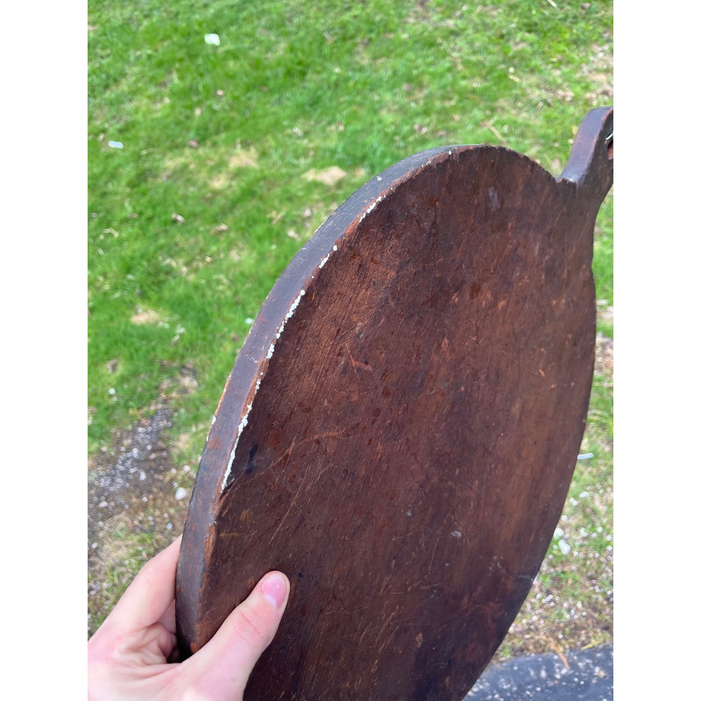Antique Early Wooden Primitive Bread Board Kitchen Decor 1900s Round