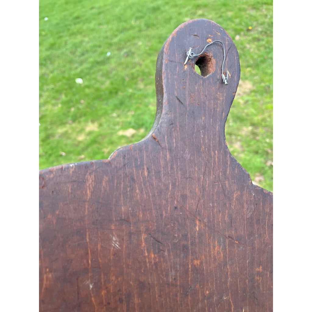 Antique Early Wooden Primitive Bread Board Kitchen Decor 1900s Round