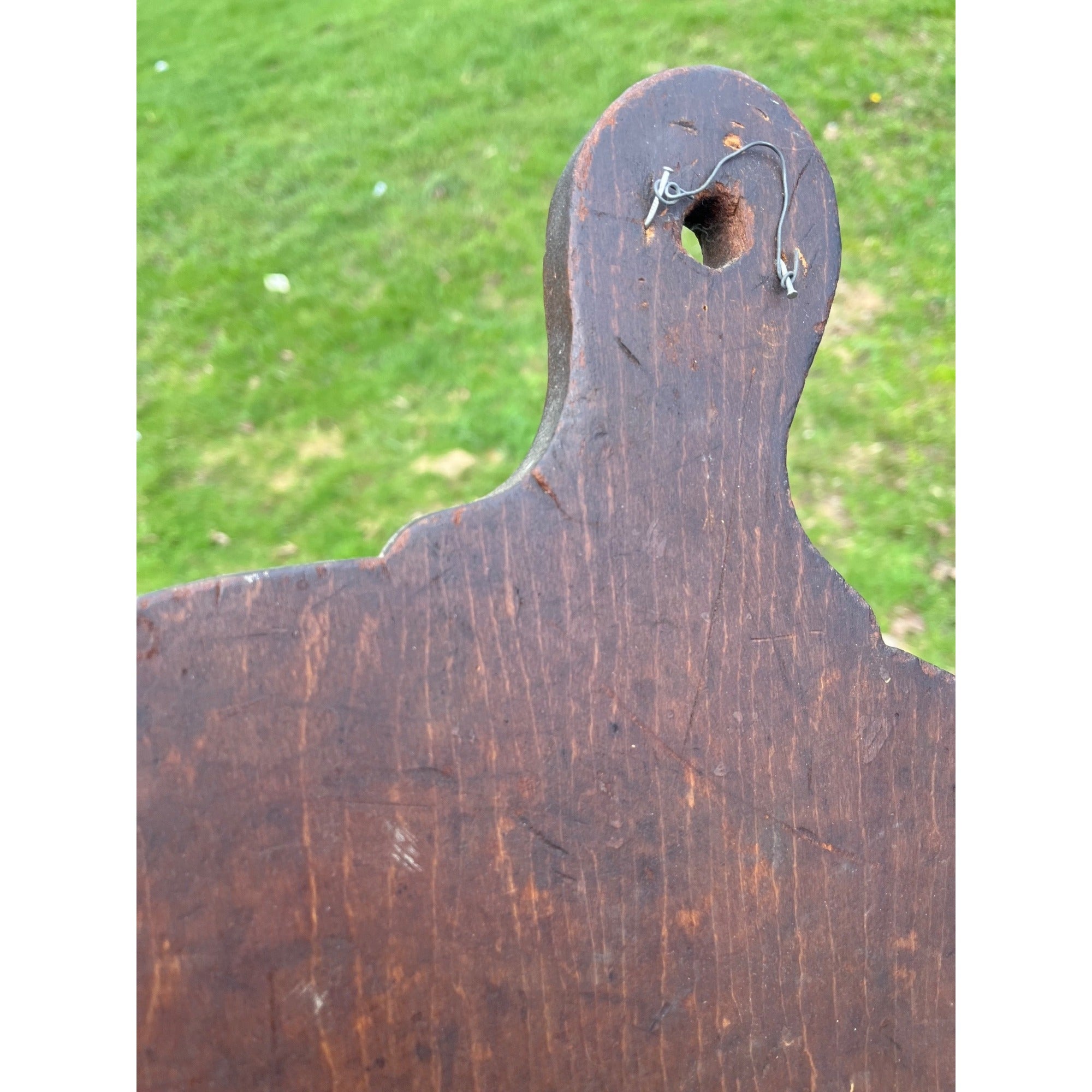 Antique Early Wooden Primitive Bread Board Kitchen Decor 1900s Round