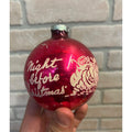 Vintage Shiny Brite Stenciled Night Before Christmas Glass Ornament 3.5" Pink