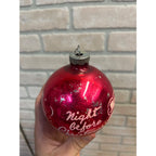 Vintage Shiny Brite Stenciled Night Before Christmas Glass Ornament 3.5" Pink